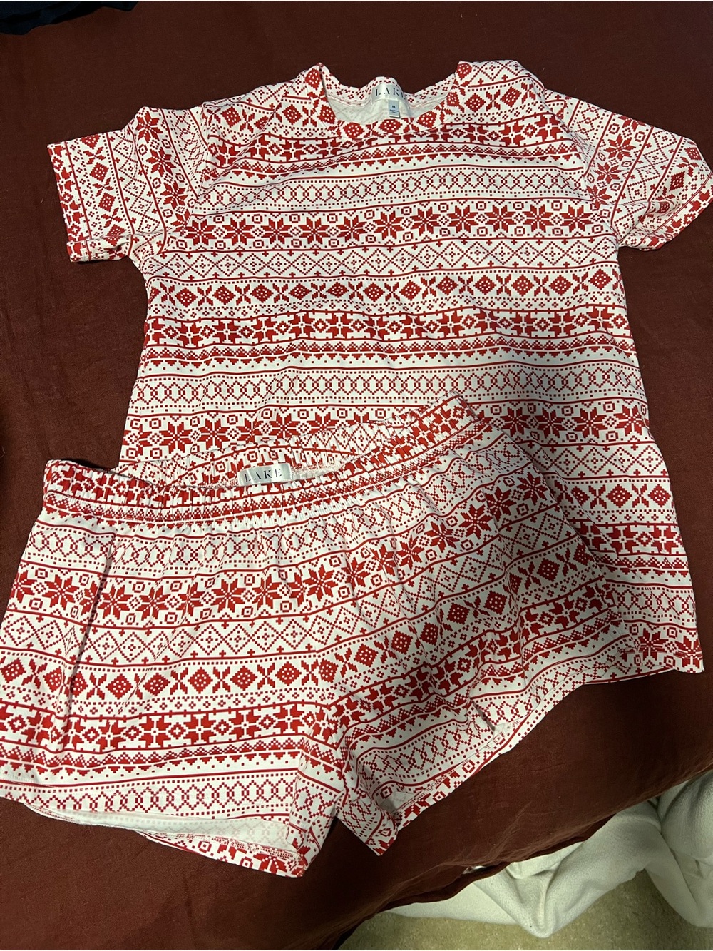 Lake Red & White Fair Isle Two-Piece Lounge Set